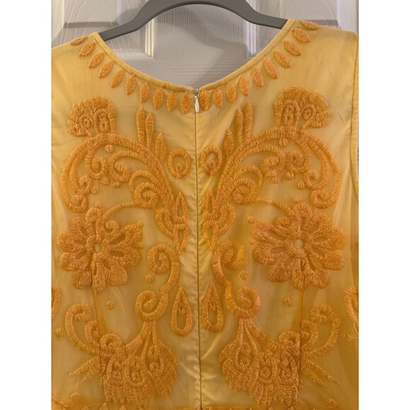 Sundance Deep Yellow Romantic Dress 10 Lace Embroidery Occasion Sleeveless Boho - Picture 8 of 14